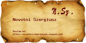 Novotni Szergiusz névjegykártya